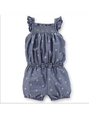 CARTER’S Chambray Nautical Short Romper 3 months New with tags